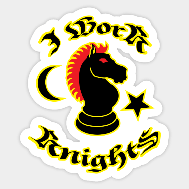 I work Knights Sticker by PeregrinusCreative